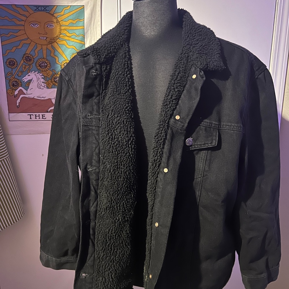 Old Navy Men's Black Fleece-Lined Jacket
